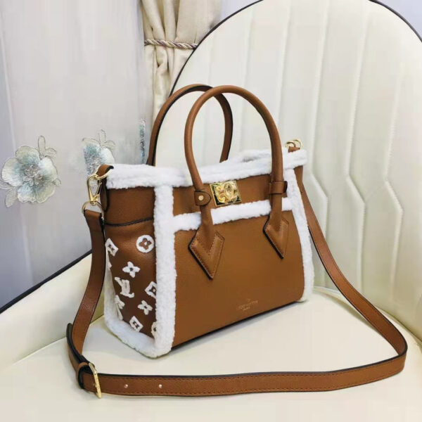 Louis Vuitton LV Women On My Side PM Handbag Caramel Shearling Grained Calf - Image 5