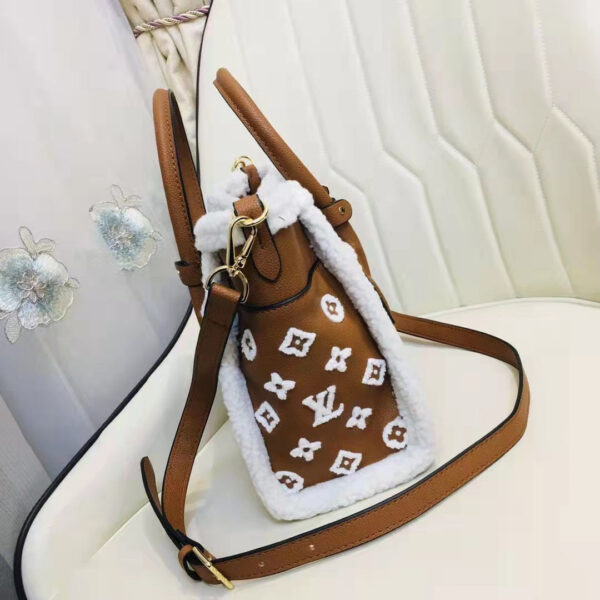 Louis Vuitton LV Women On My Side PM Handbag Caramel Shearling Grained Calf - Image 7