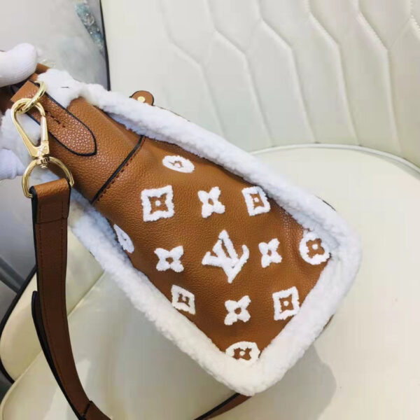 Louis Vuitton LV Women On My Side PM Handbag Caramel Shearling Grained Calf - Image 6