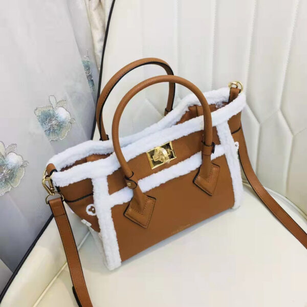 Louis Vuitton LV Women On My Side PM Handbag Caramel Shearling Grained Calf - Image 4