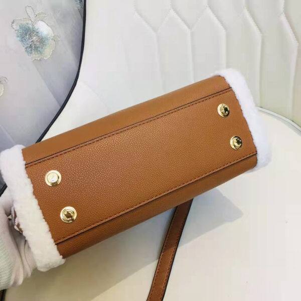 Louis Vuitton LV Women On My Side PM Handbag Caramel Shearling Grained Calf - Image 8