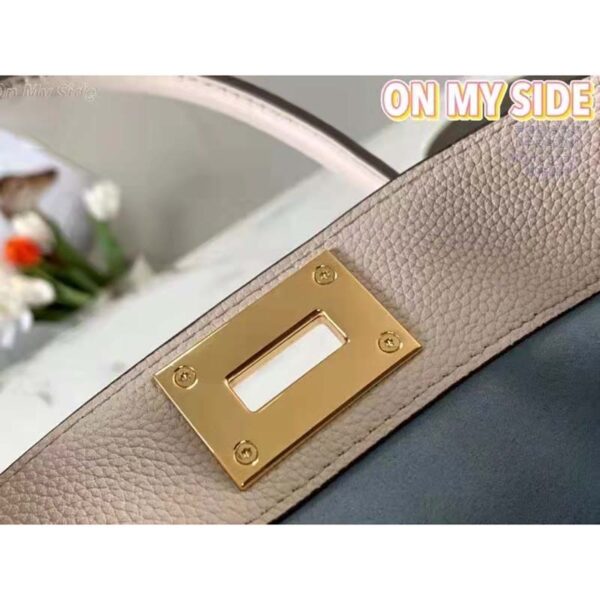 Louis Vuitton LV Women On My Side PM Handbag Greige Monogram Coated Canvas Calf - Image 11