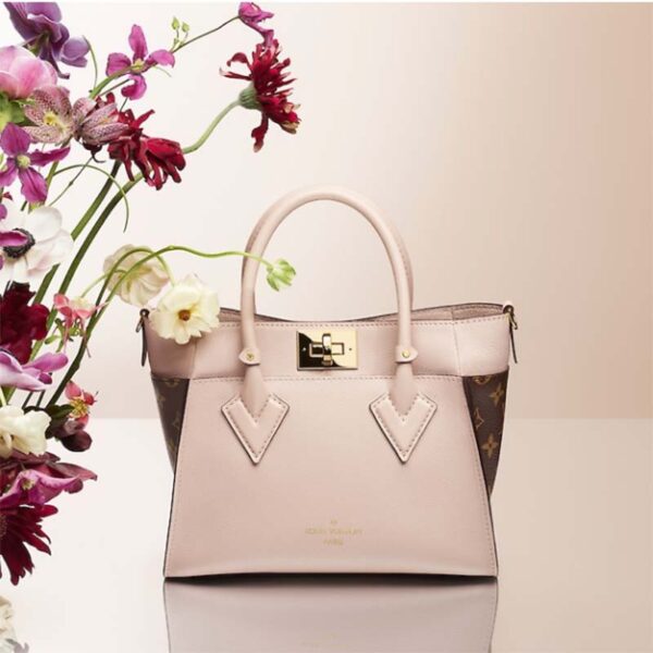 Louis Vuitton LV Women On My Side PM Handbag Greige Monogram Coated Canvas Calf - Image 2