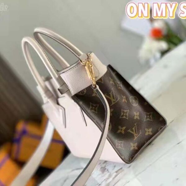 Louis Vuitton LV Women On My Side PM Handbag Greige Monogram Coated Canvas Calf - Image 6