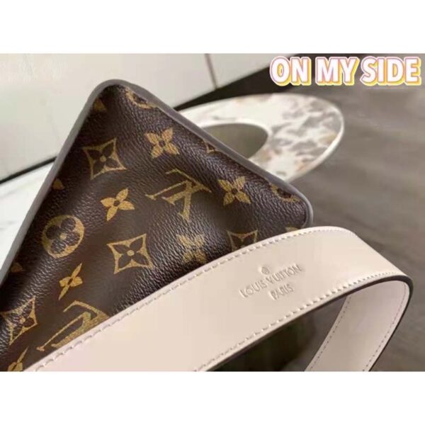 Louis Vuitton LV Women On My Side PM Handbag Greige Monogram Coated Canvas Calf - Image 9