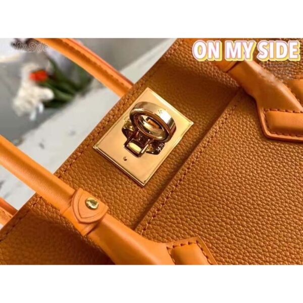 Louis Vuitton LV Women On My Side PM Handbag Orange Monogram Coated Canvas Calf - Image 8
