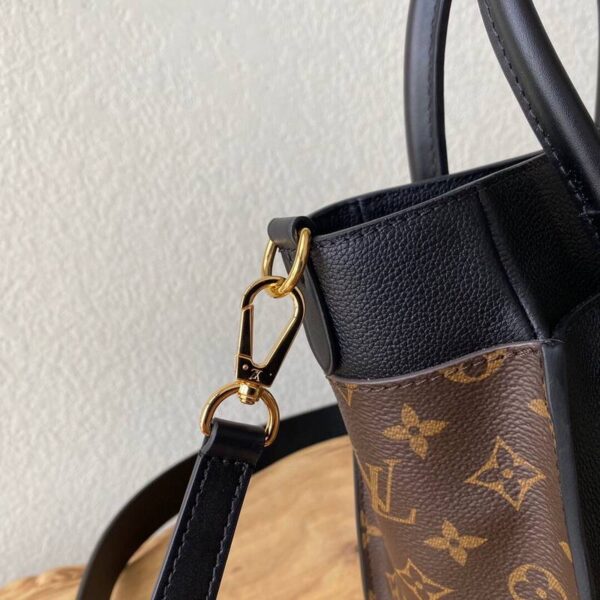 Louis Vuitton LV Women On My Side PM Tote Bag Black Monogram Coated Canvas Calf Leather - Image 8