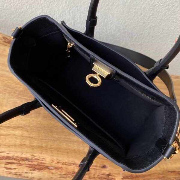 Louis Vuitton LV Women On My Side PM Tote Bag Black Monogram Coated Canvas Calf Leather - Image 10