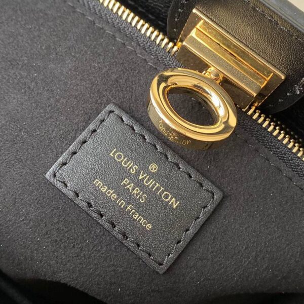 Louis Vuitton LV Women On My Side PM Tote Bag Black Monogram Coated Canvas Calf Leather - Image 11