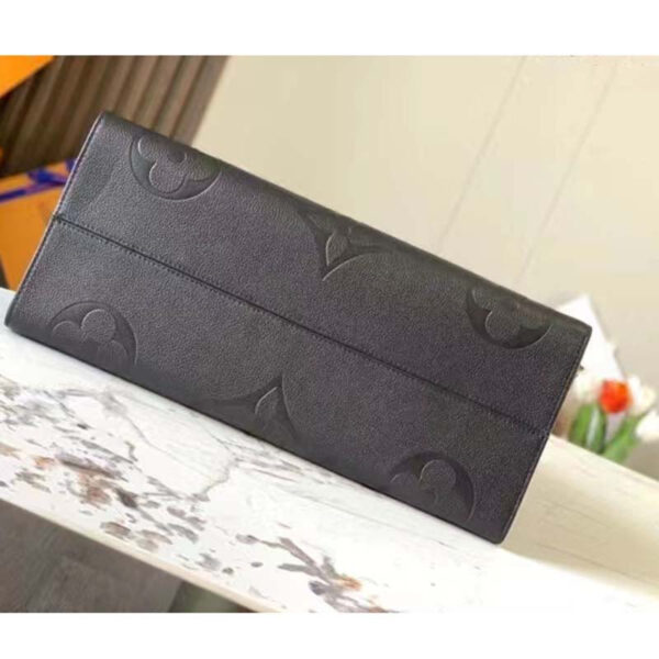 Louis Vuitton LV Women OnTheGO GM Tote Bag Black Monogram Embossed Leather - Image 6