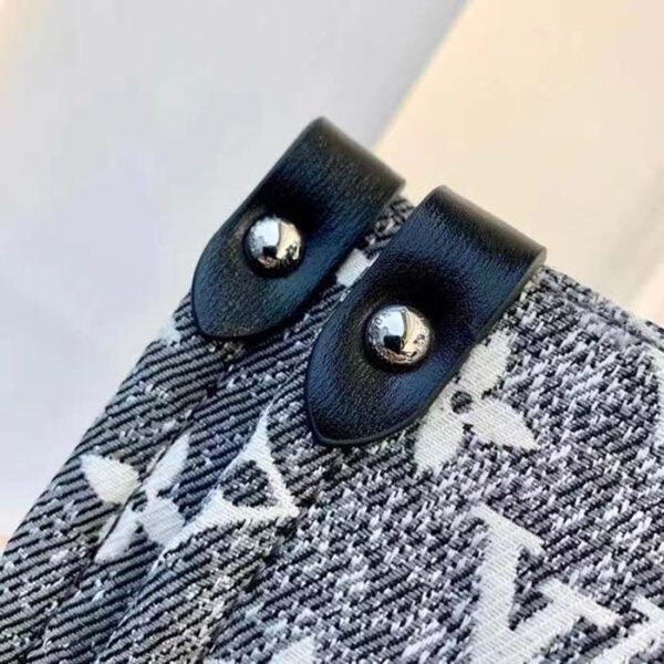 Louis Vuitton LV Women OnTheGo MM Tote Gray Denim Textile Jacquard - Image 10