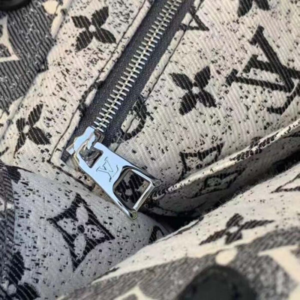 Louis Vuitton LV Women OnTheGo MM Tote Gray Denim Textile Jacquard - Image 11