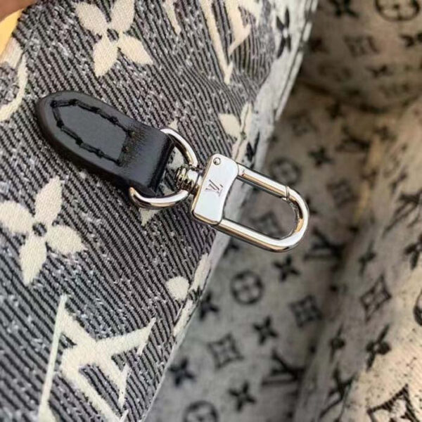 Louis Vuitton LV Women OnTheGo MM Tote Gray Denim Textile Jacquard - Image 9