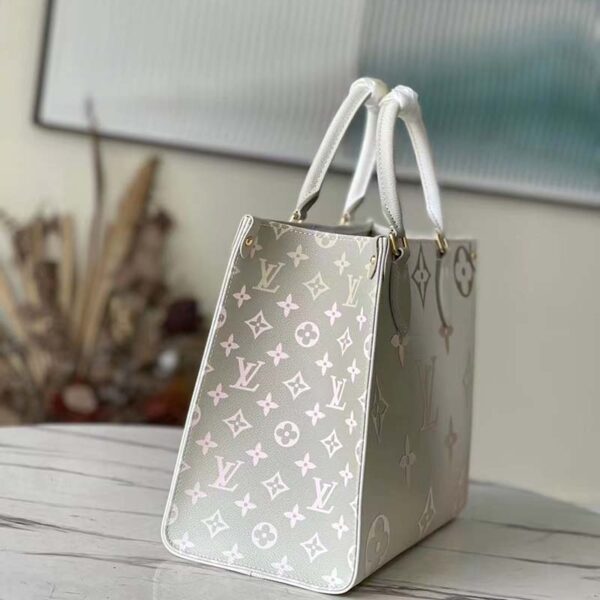 Louis Vuitton LV Women OnTheGo MM Tote Sunset Kaki Monogram Coated Canvas - Image 4