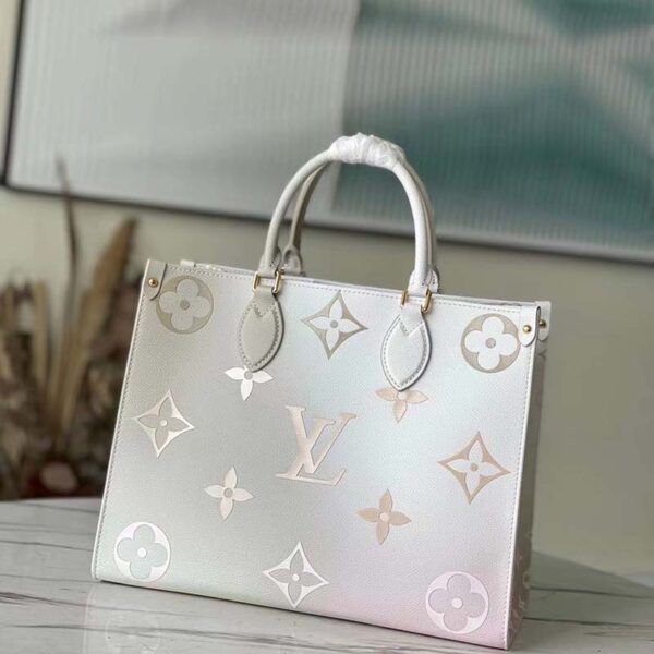Louis Vuitton LV Women OnTheGo MM Tote Sunset Kaki Monogram Coated Canvas - Image 3