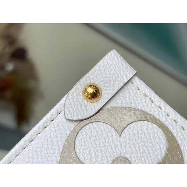 Louis Vuitton LV Women OnTheGo MM Tote Sunset Kaki Monogram Coated Canvas - Image 9