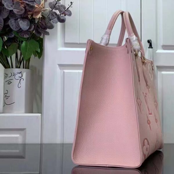 Louis Vuitton LV Women OnTheGo MM Gradient Pink Monogram Empreinte Embossed Cowhide Leather - Image 6