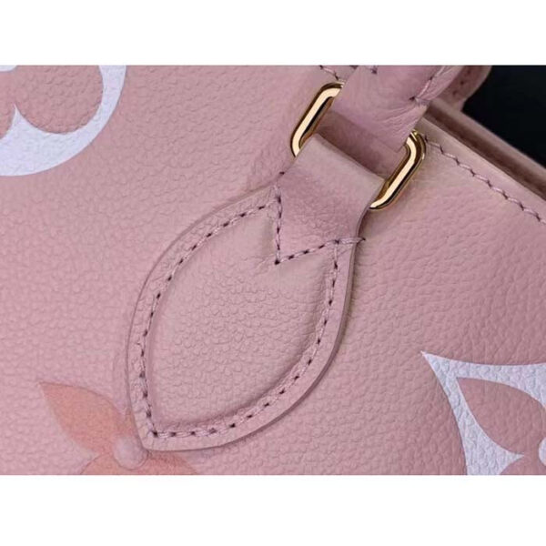 Louis Vuitton LV Women OnTheGo MM Gradient Pink Monogram Empreinte Embossed Cowhide Leather - Image 9