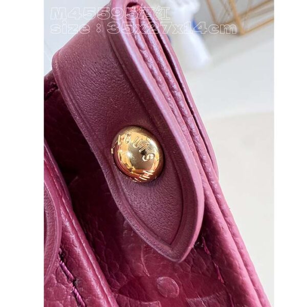 Louis Vuitton LV Women OnTheGo MM Wine Red Monogram Empreinte Embossed Grained Cowhide Leather - Image 9