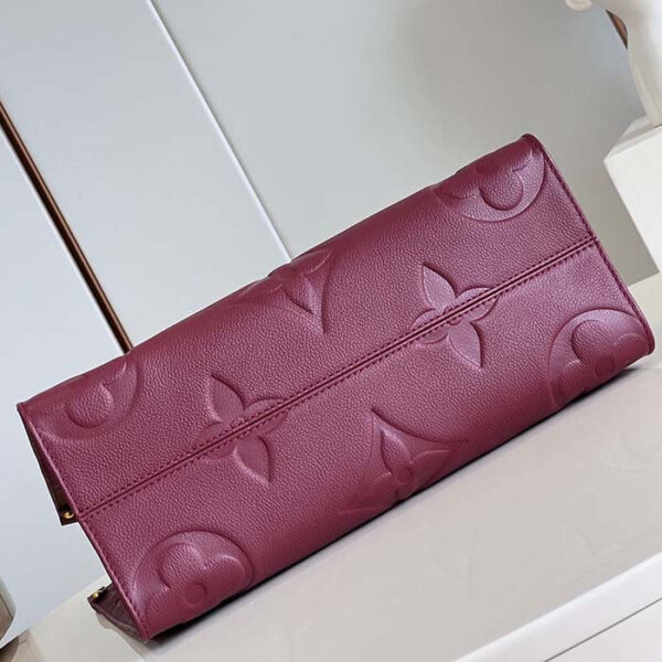 Louis Vuitton LV Women OnTheGo MM Wine Red Monogram Empreinte Embossed Grained Cowhide Leather - Image 5