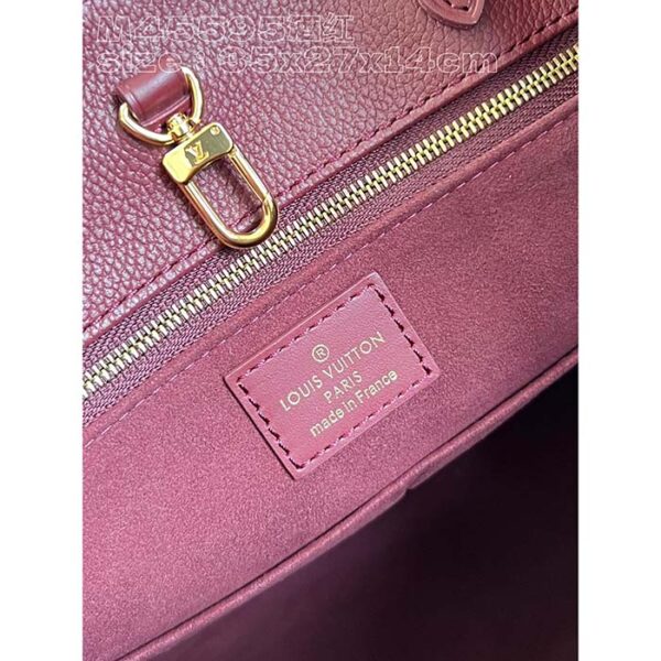 Louis Vuitton LV Women OnTheGo MM Wine Red Monogram Empreinte Embossed Grained Cowhide Leather - Image 10