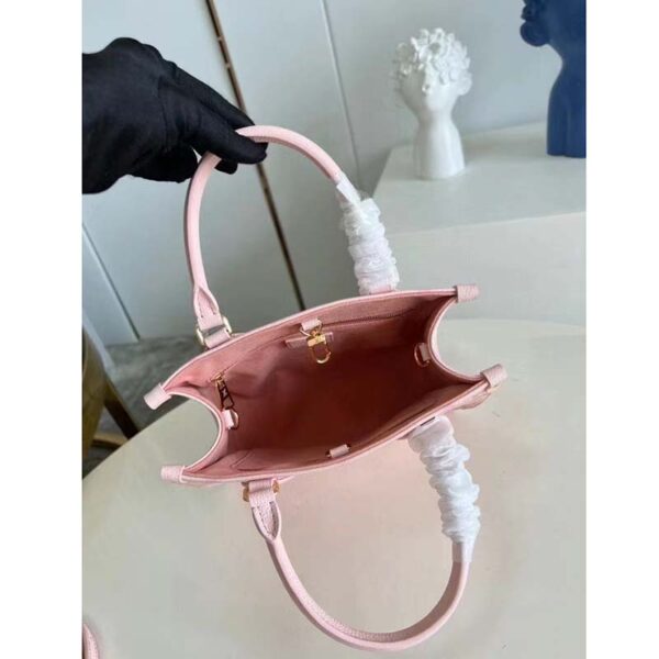 Louis Vuitton LV Women OnTheGo PM Tote Bag Pink Sprayed Embossed Grained Cowhide - Image 7