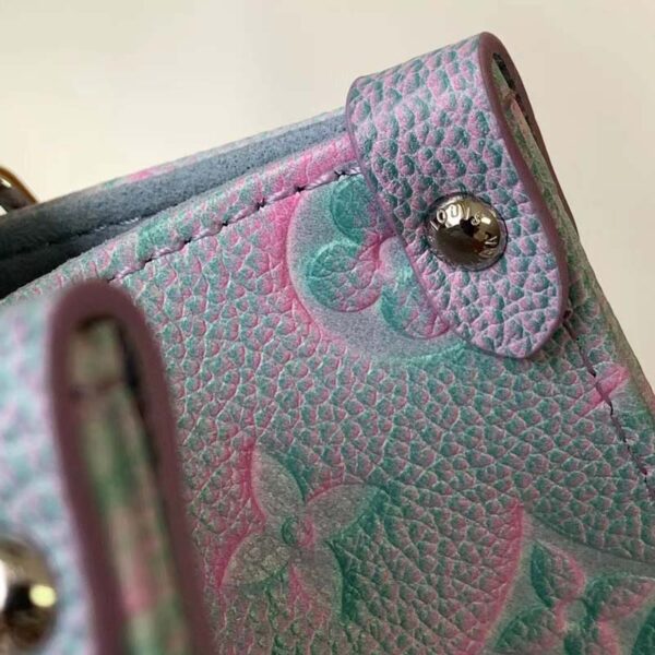 Louis Vuitton LV Women OnTheGo PM Tote Bag Purple Sprayed Embossed Grained Cowhide - Image 10