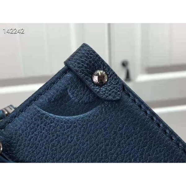 Louis Vuitton LV Women OnTheGo PM Tote Navy Nacre Embossed Grained Cowhide Leather - Image 8