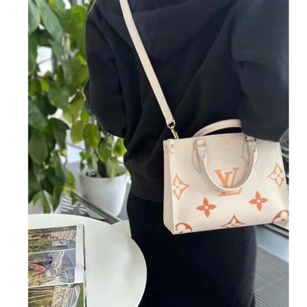 Louis Vuitton LV Women OnTheGo PM Neutral Gradient Monogram Empreinte Embossed Cowhide Leather - Image 12