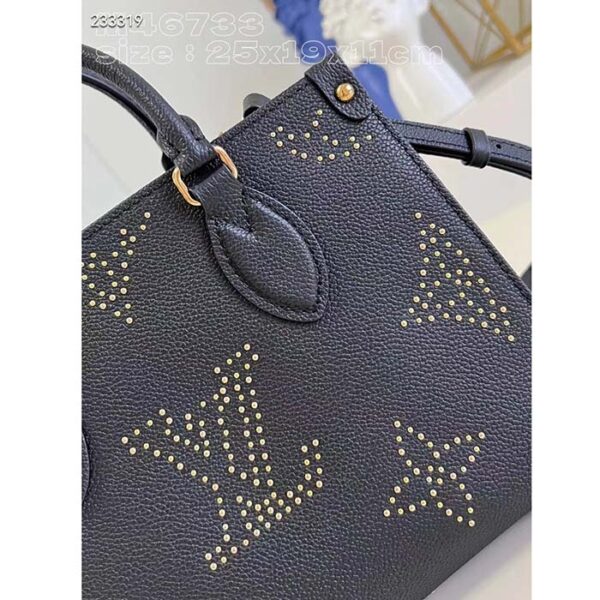 Louis Vuitton LV Women Onthego PM Black Monogram Empreinte Grained Cowhide Leather Studs - Image 6
