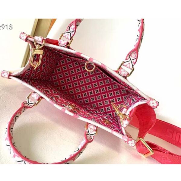 Louis Vuitton LV Women Onthego PM Pink Monogram Coated Canvas Textile Lining - Image 5