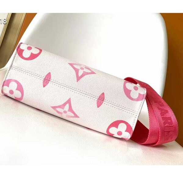 Louis Vuitton LV Women Onthego PM Pink Monogram Coated Canvas Textile Lining - Image 6