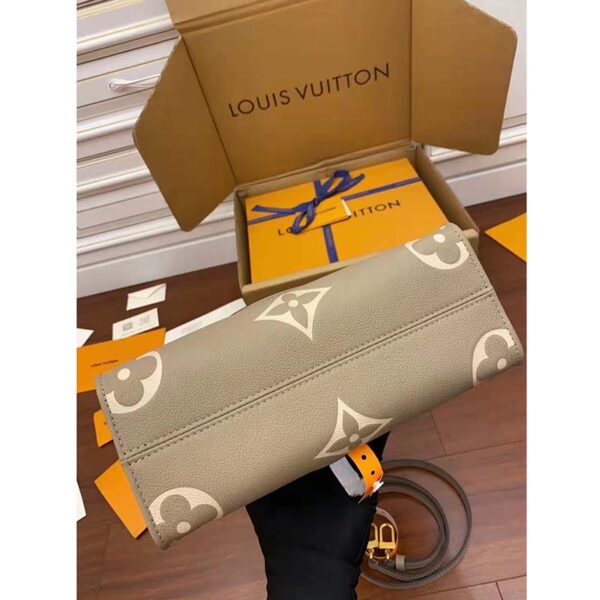 Louis Vuitton LV Women Onthego PM Tote Beige Embossed Grained Cowhide Leather - Image 4