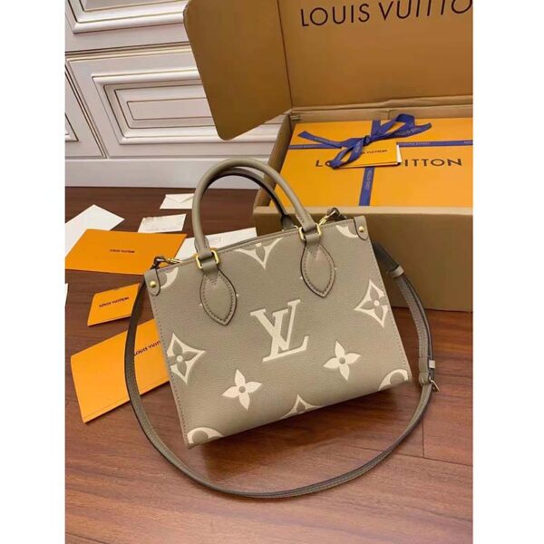 Louis Vuitton LV Women Onthego PM Tote Beige Embossed Grained Cowhide Leather - Image 2