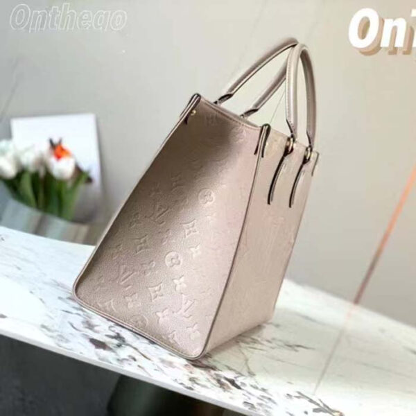 Louis Vuitton LV Women Onthego PM Tote Crème Beige Embossed Grained Cowhide Leather - Image 4