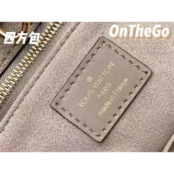 Louis Vuitton LV Women Onthego PM Tote Crème Beige Embossed Grained Cowhide Leather - Image 11