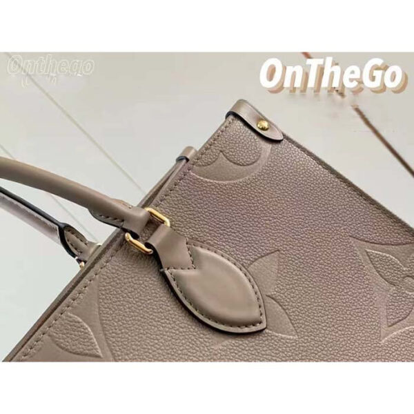 Louis Vuitton LV Women Onthego PM Tote Crème Beige Embossed Grained Cowhide Leather - Image 10