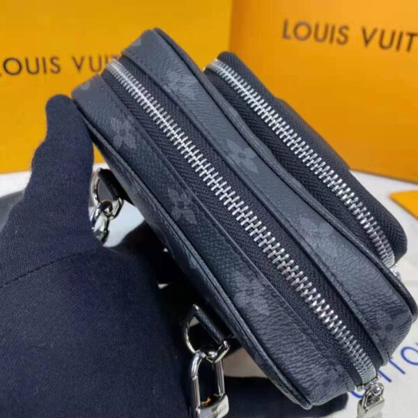 Louis Vuitton LV Women Outdoor Pouch Taigarama Noir Black Coated Canvas Cowhide Leather - Image 9
