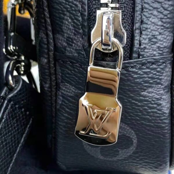 Louis Vuitton LV Women Outdoor Pouch Taigarama Noir Black Coated Canvas Cowhide Leather - Image 12