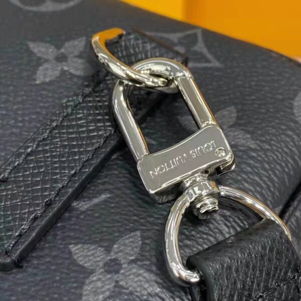 Louis Vuitton LV Women Outdoor Pouch Taigarama Noir Black Coated Canvas Cowhide Leather - Image 13