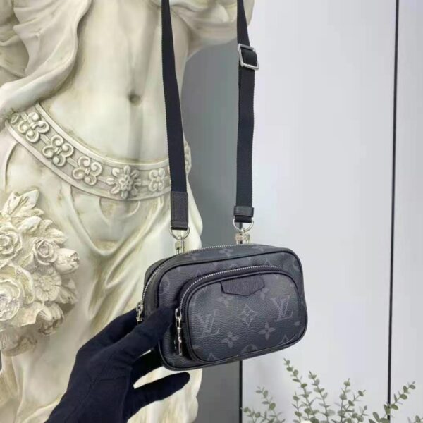 Louis Vuitton LV Women Outdoor Pouch Taigarama Noir Black Coated Canvas Cowhide Leather - Image 6