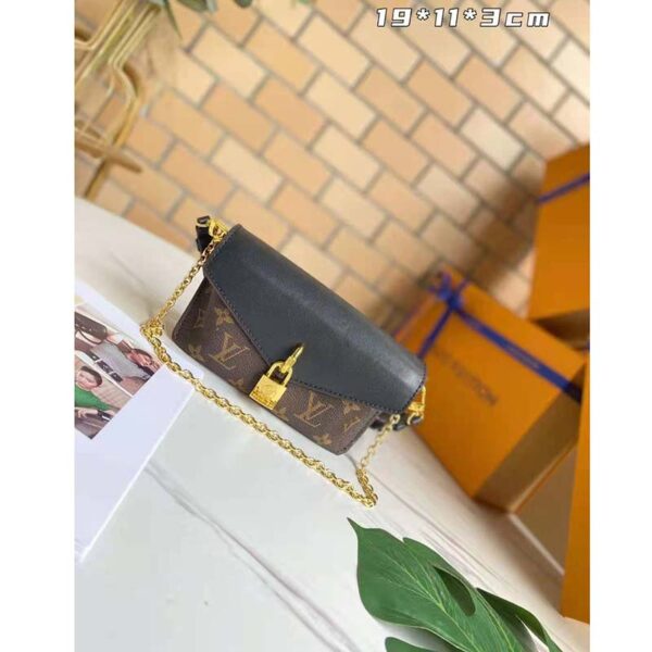 Louis Vuitton LV Women Padlock On Strap Bag Black Monogram Coated Canvas Cowhide Leather - Image 2