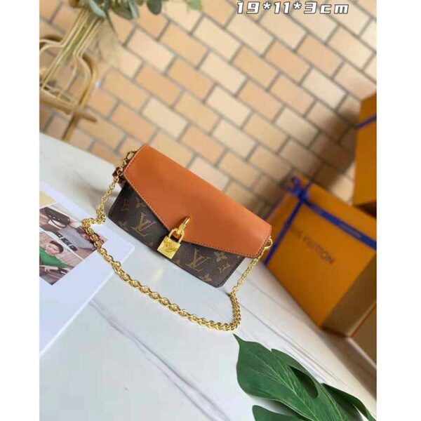 Louis Vuitton LV Women Padlock On Strap Bag Caramel Monogram Coated Canvas Cowhide Leather - Image 2