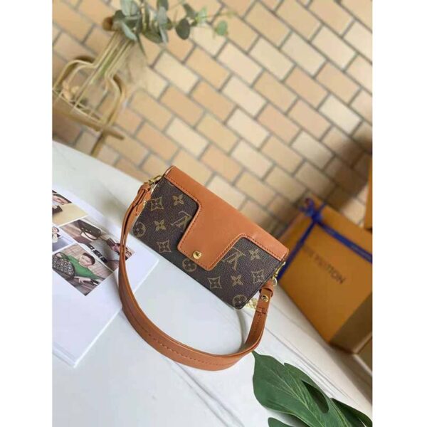 Louis Vuitton LV Women Padlock On Strap Bag Caramel Monogram Coated Canvas Cowhide Leather - Image 3