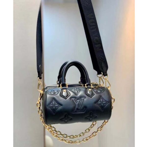 Louis Vuitton LV Women Papillon BB Handbag Black Quilted Embroidered Smooth Calf - Image 2
