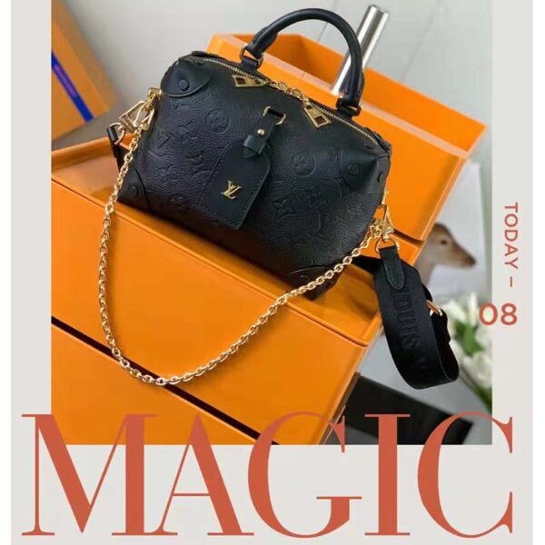 Louis Vuitton LV Women Petite Malle Souple Black Embossed Grained Cowhide Leather - Image 2