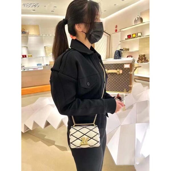 Louis Vuitton LV Women Pico GO-14 Black White Lambskin Cowhide Leather - Image 12