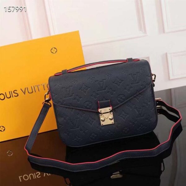 Louis Vuitton LV Women Pochette Métis Bag Navy Red Monogram Grained Cowhide Leather - Image 2