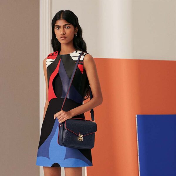 Louis Vuitton LV Women Pochette Métis Bag Navy Red Monogram Grained Cowhide Leather - Image 11