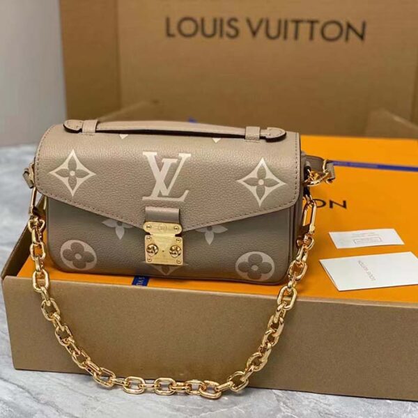 Louis Vuitton LV Women Pochette Métis East West Bag Beige Grained Cowhide Leather - Image 2